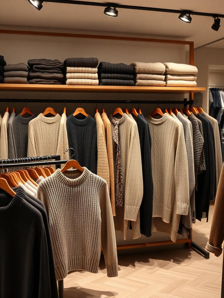 Pulls homme pliés, tons neutres – Vêtements Lavaud